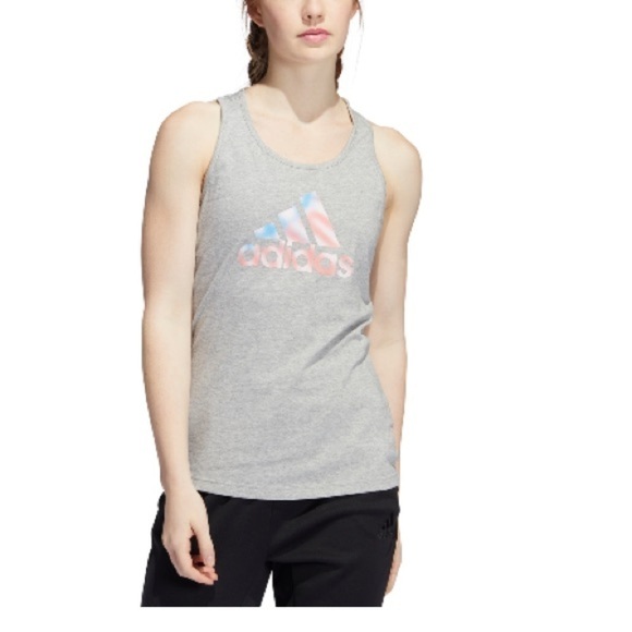 Adidas Womens Americana Graphic Tank Top, sleeveless shirt Gray - Picture 8 of 15